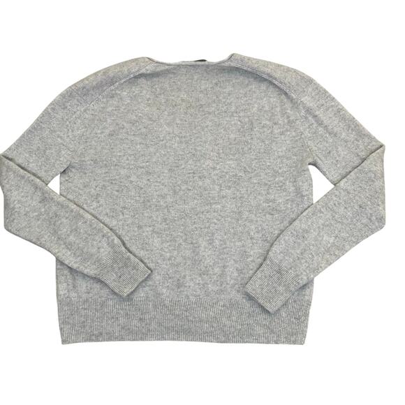 NakedCashmere Sz S Rolled V-neck Relaxed Sweater Heather Gray 100% Cashmere - Picture 13 of 16